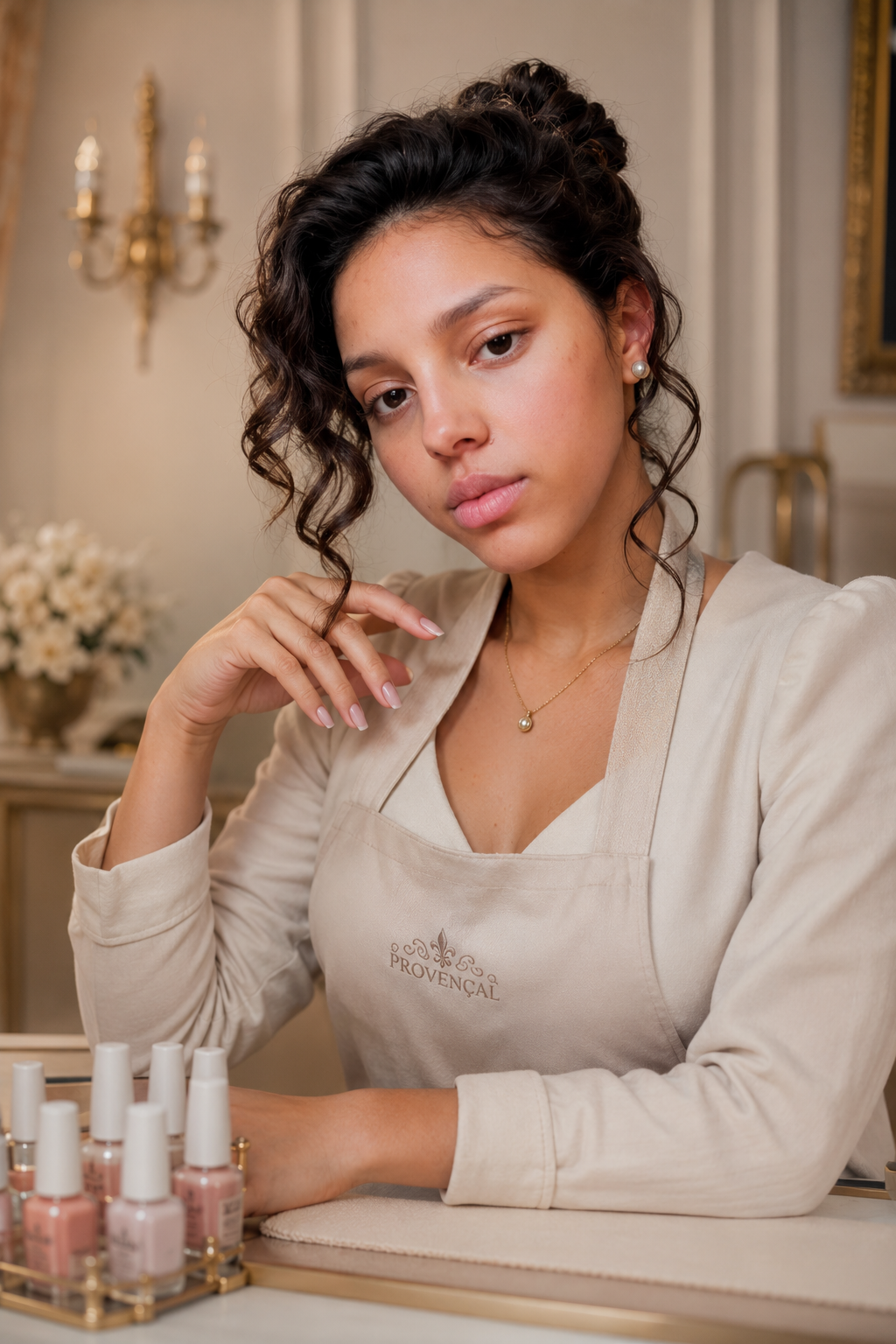 Débora fazendo unha no Provençal Studio