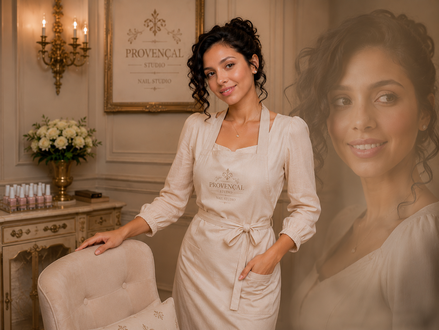 Débora finalizando trabalho no Provençal Studio